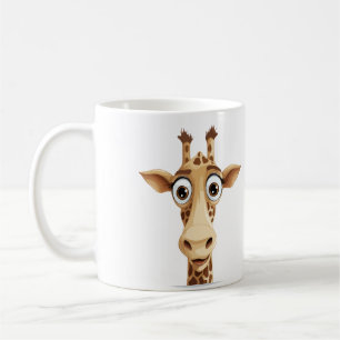 Caneca De Café Giraffe Peeking Bonito Adorável Cartografia De Ani