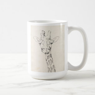 Caneca De Café Giraffe Portrait   Esboço