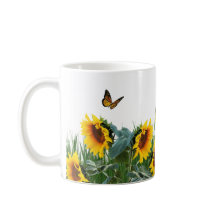 Girasóis e Borboletas Floral 