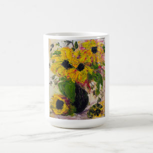 Caneca de café girassóis