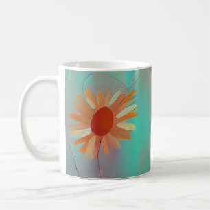 Caneca De Café Girassóis abstratos em tons suaves