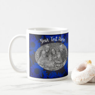 Caneca De Café Girassóis Azuis Crie Seu Foto Personalizado