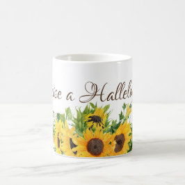 Caneca De Café Girassóis com Raise a Aleluia