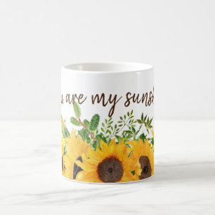Caneca De Café Girassóis com você são minha citação sunshine