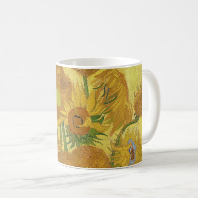 Caneca De Café Girassóis de Van Gogh (Frente Esquerda)