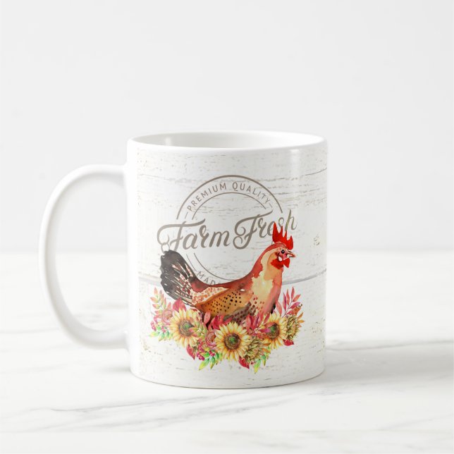 Caneca De Café Girassóis e frango direto da fazenda  (Esquerda)