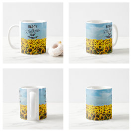 Caneca De Café Girassóis Elegantes Florais Melhor Mãe do Mundo