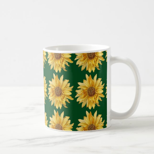 Caneca De Café Girassóis em campo verde - Verão (Direita)