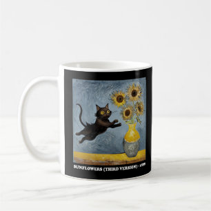 Caneca De Café Girassóis Gato-Memória Gráfico