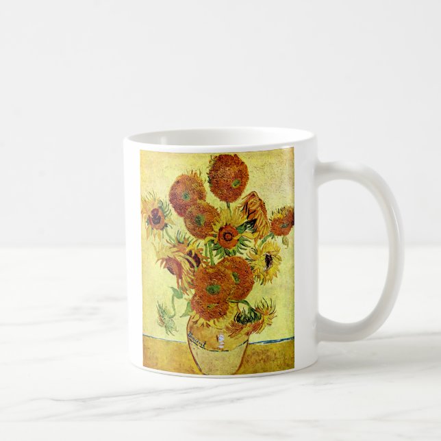 Caneca De Café Girassóis que pintam Van Gogh (Direita)