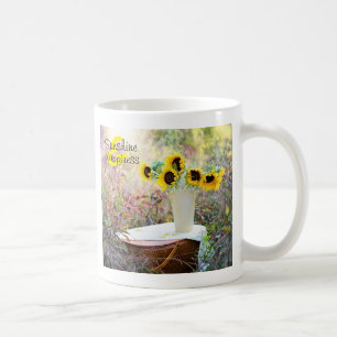 Caneca De Café Girassóis Sol e Felicidade