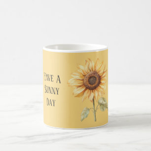 Caneca De Café Girassol Amarelo Dia Ensolarado