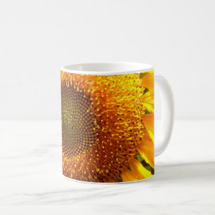 Caneca De Café Girassol amarelo elegante