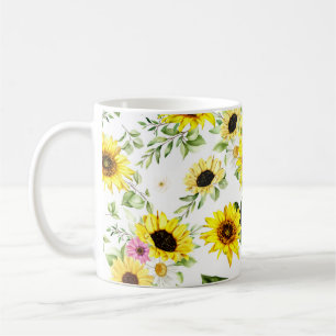 Caneca De Café Girassol Aquarela 7