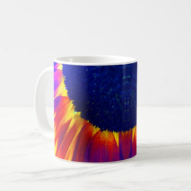 Caneca De Café Girassol Azul (Frente Esquerda)