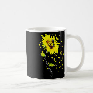 Caneca De Café Girassol Borboleta Gol de Conscientização do Cânce