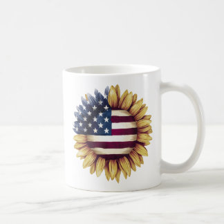 Caneca De Café Girassol da Bandeira Americana