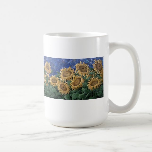 Caneca De Café Girassol enluarada da noite estrelado (Direita)