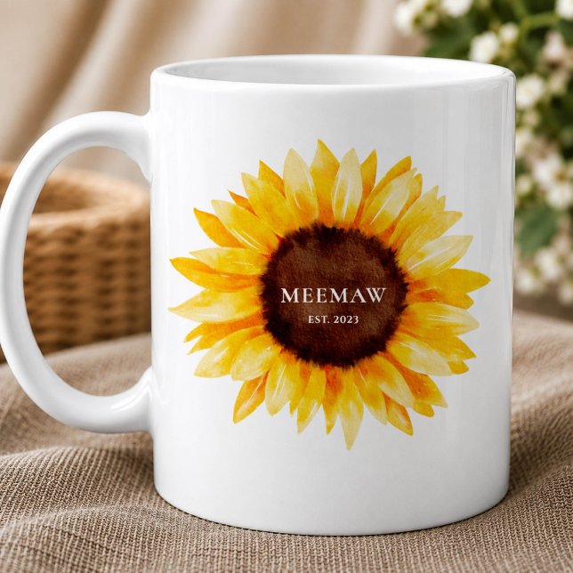 Caneca De Café Girassol MeeMaw (Criador carregado)
