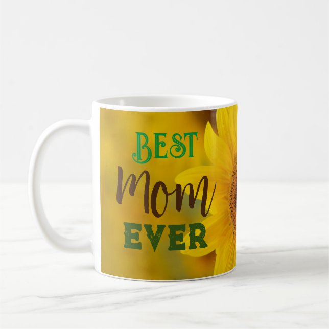 Caneca De Café Girassol Melhor Mãe do Mundo  (Esquerda)