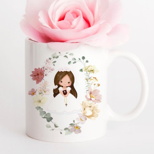Caneca De Café Girl First Holy Communion Ceramic Coffee Mug (Criador carregado)