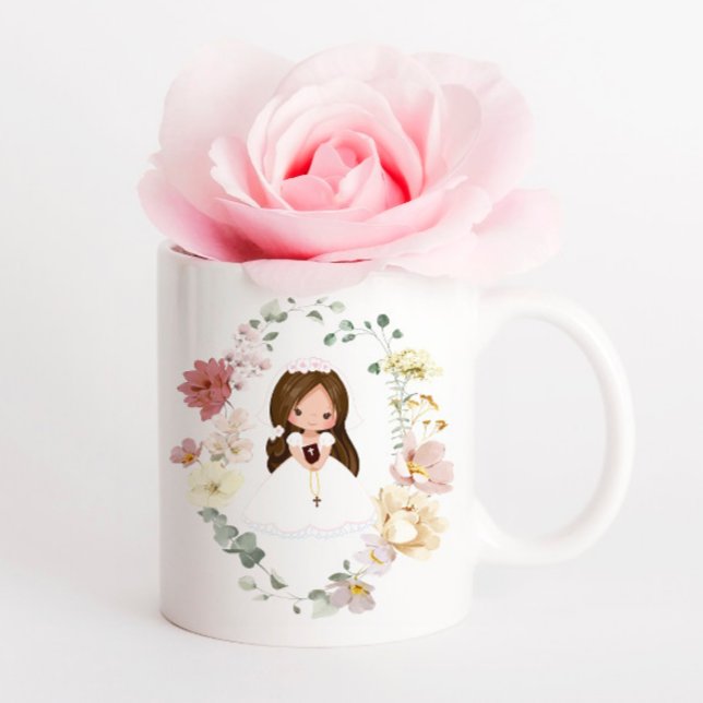 Caneca De Café Girl First Holy Communion Ceramic Coffee Mug (Criador carregado)