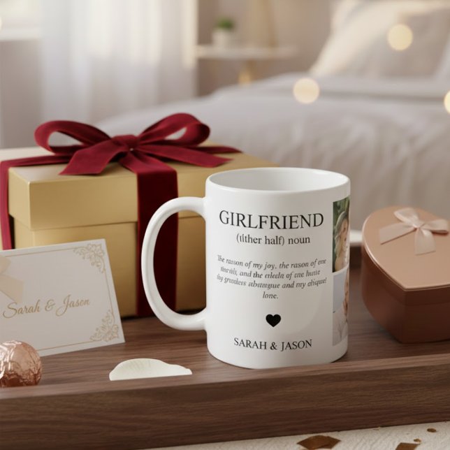 Caneca De Café Girlfriend Definition Photo Collage (Criador carregado)