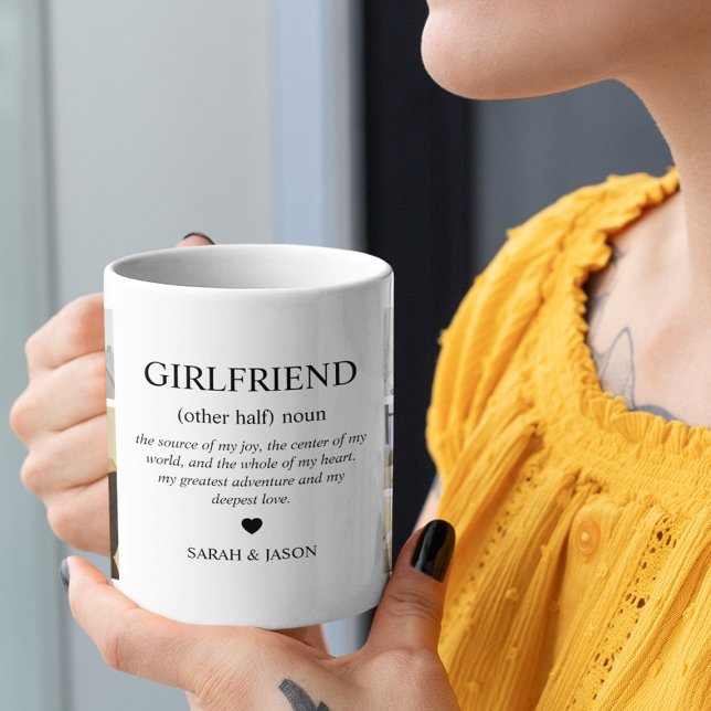 Caneca De Café Girlfriend Definition Photo Collage (Criador carregado)