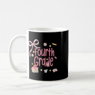 Caneca De Café Girls Fourth Grade Coquette Bow Pink Preppy Ck To 