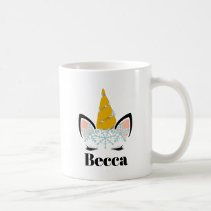 Caneca De Café Girls Ice Queen Unicorn Gems Custom Name