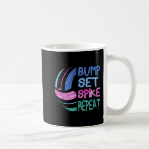 Caneca De Café Girls Voleibol Set Spike Repetir Roxo Azul