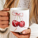 Caneca De Café Girly Coquette Cherry<br><div class="desc">Apresentando nossa charmosa caneca "Você é a Cereja no Topo,  Bebê",  para trazer um pouco de doçura para sua rotina matinal. Um item perfeito que combina uma tipografia divertida dizendo com uma ilustração fofinha de cereja.</div>