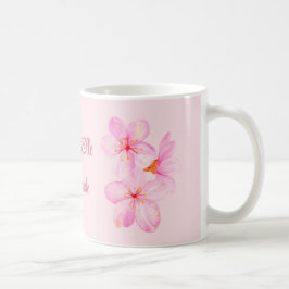Caneca De Café Girly Pink Floral Custom