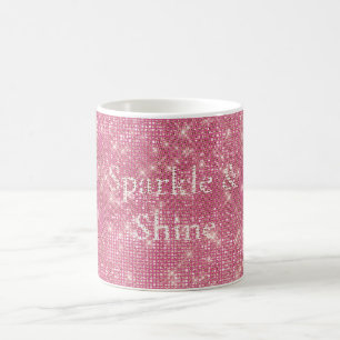 Caneca De Café Girly Pink Glitzy Sparkle