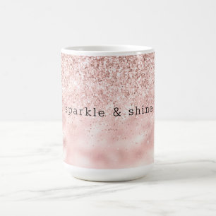Caneca De Café Girly Pink Sparkle Glitter personalizado