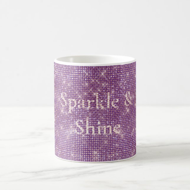 Caneca De Café Girly Purple Glitzy Sparkle (Centro)
