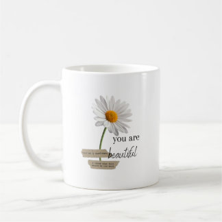 Caneca De Café Girly White Daisy Flower Vintage Coffee Mug