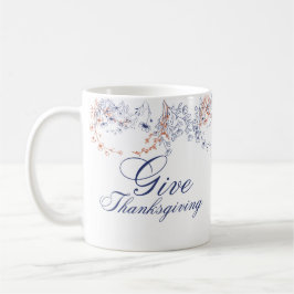 Caneca De Café Give Thanksgiving Floral Calligraphy Art
