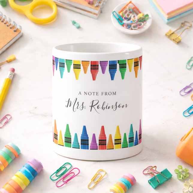Caneca De Café Giz de Cera Arco-Íris de Agradecimento ao Professo (Teacher Appreciation Rainbow Crayon Coffee Mug
)