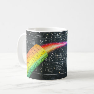 Caneca De Café Giz de cera colorido em um quadro negro retrata el