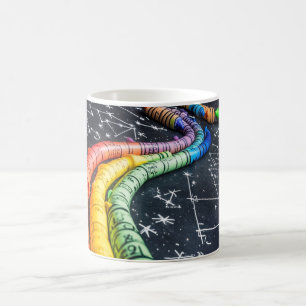 Caneca De Café Giz de cera colorido em um quadro negro retrata el