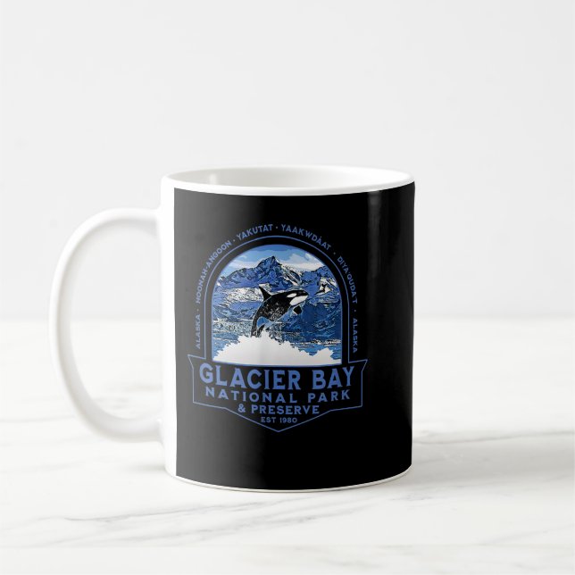 Caneca De Café Glacier Bay National Park Alaska Orca Mounts Fi (Esquerda)