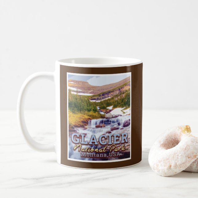 CANECA DE CAFÉ GLACIER NATIONAL PARK - MONTANA ESTADOS UNIDOS (Com Donut)