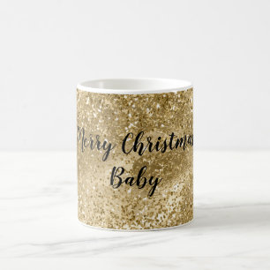 Caneca De Café Glam Dourado Glitter