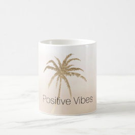 Caneca De Café Glam Dourado Tropical Palm Tree Ombre