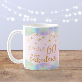 Caneca De Café Glamorous 60º aniversário, Dourada Glitter