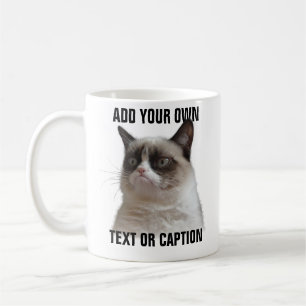 Caneca De Café Glare Grumpy Cat - Adicionar seu próprio texto