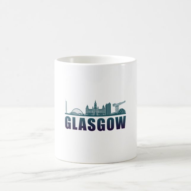 Caneca De Café Glasgow Cidade Cityscape Skyline Funny Idea (Centro)