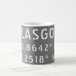 Caneca De Café Glasgow Scotland Latitude & Longitude