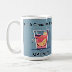 Caneca De Café Glass Half Cheio Otimista Happy Mug